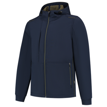 Foto van Softshell Capuchon Accent | donkermarine/legergroen | 402705-01013 | TRICORP WORKWEAR