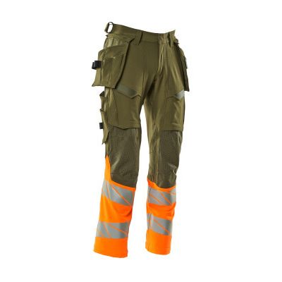 Foto van Mascot Accelerate Safe Broek met spijkerzakken | 19131-711 | 3314-mosgroen/hi-vis oranje