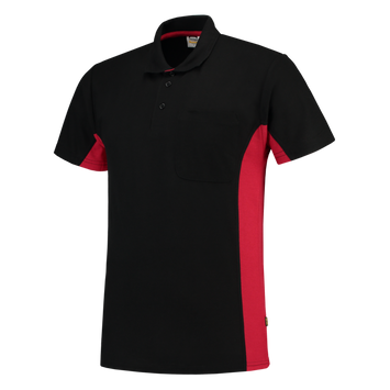 Foto van Poloshirt Bicolor Borstzak | zwart/rood | 202002-0902 | TRICORP WORKWEAR