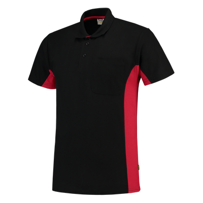Foto van Poloshirt Bicolor Borstzak | zwart/rood | 202002-0902 | TRICORP WORKWEAR