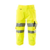 Driekwart broek met kniezakken, klasse 2 | 17549-860 | 017-hi-vis geel