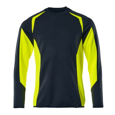 Mascot Accelerate Safe Sweatshirt | 22084-781 | 01017-donkermarine/hi-vis geel