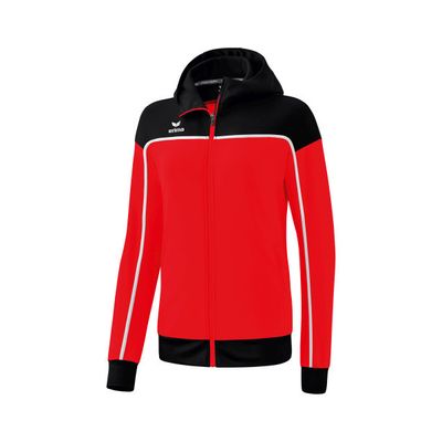 Erima Change trainingsjack met capuchon dames, rood/zwart/wit, 1032310