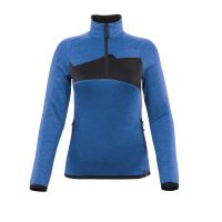 Mascot 18053-316 Fleecetrui met korte rits azur blauw/donker marine