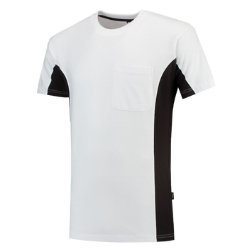 Foto van T-shirt Bicolor Borstzak | wit/donkergrijs | 102002-0618 | TRICORP WORKWEAR