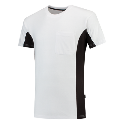 Foto van T-shirt Bicolor Borstzak | wit/donkergrijs | 102002-0618 | TRICORP WORKWEAR
