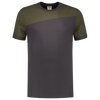 Afbeelding van T-shirt Bicolor Naden | donkergrijs/legergroen | 102006-1813 | TRICORP WORKWEAR