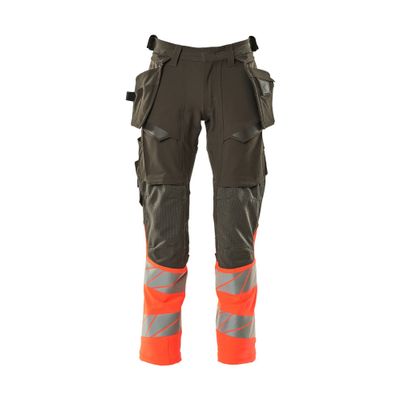 Mascot Accelerate Safe Broek met spijkerzakken | 19131-711 | 18222-donkerantraciet/hi-vis rood