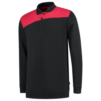 Foto van Polosweater Bicolor Naden | zwart/rood | 302004-0902 | TRICORP WORKWEAR