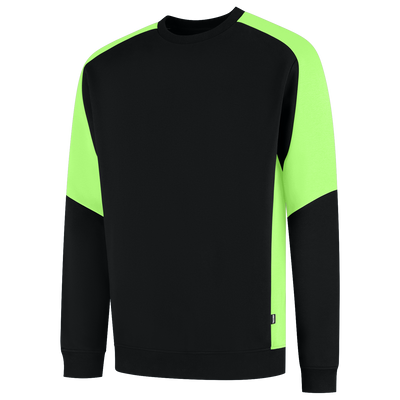 Foto van Sweater Bicolor Redefined | zwart/limegroen | 306112-0937 | TRICORP WORKWEAR