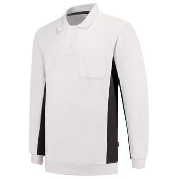 Foto van Polosweater Bicolor Borstzak | wit/donkergrijs | 302001-0618 | TRICORP WORKWEAR