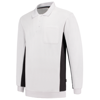 Polosweater Bicolor Borstzak | wit/donkergrijs | 302001-0618 | TRICORP WORKWEAR Polosweater Bicolor Borstzak | wit/donkergrijs | 302001-0618 | TRICORP WORKWEAR