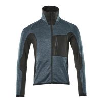 Fleecetrui met rits, moderne pasvorm | 17103-316 | 04409-donkerpetrol/zwart