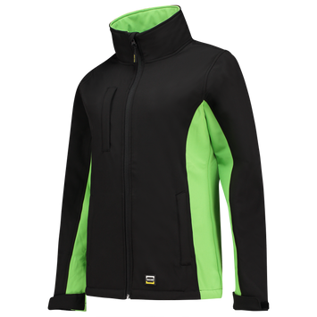 Foto van Softshell Bicolor Dames | zwart/limegroen | 402008-0937 | TRICORP WORKWEAR