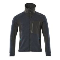 Sweater met rits, hoge kraag | 17484-319 | 01009-donkermarine/zwart