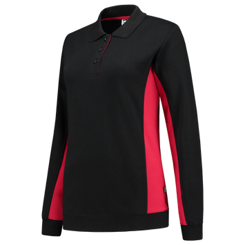 Foto van Polosweater Bicolor Dames | zwart/rood | 302002-0902 | TRICORP WORKWEAR