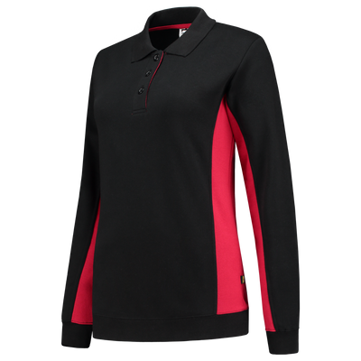 Foto van Polosweater Bicolor Dames | zwart/rood | 302002-0902 | TRICORP WORKWEAR