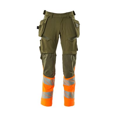 Mascot Accelerate Safe Broek met spijkerzakken | 19131-711 | 3314-mosgroen/hi-vis oranje