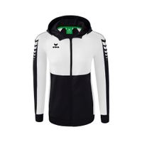 ERIMA Six Wings trainingsjack met capuchon Dames | zwart/wit | 1032225