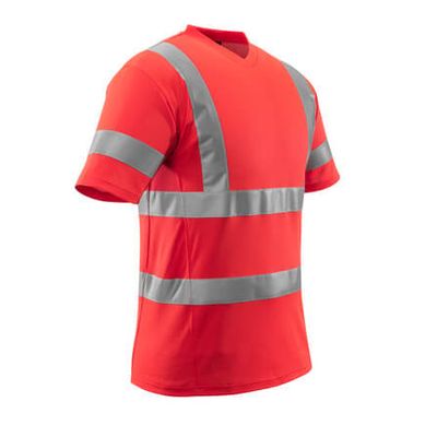 Foto van T-shirt, V-hals, klasse 2 | 18282-995 | 0222-hi-vis rood