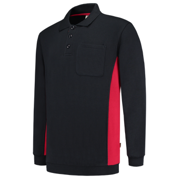 Foto van Polosweater Bicolor Borstzak | marine/rood | 302001-0102 | TRICORP WORKWEAR