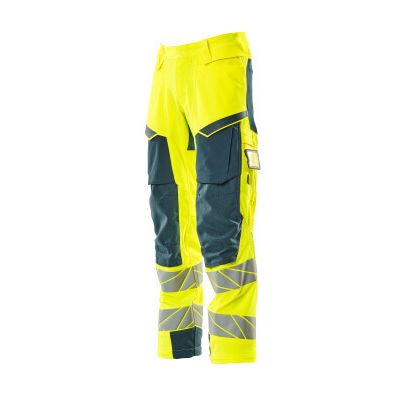 Foto van Mascot Accelerate Safe Broek met kniezakken | 19079-511 | 1744-hi-vis geel/donkerpetrol