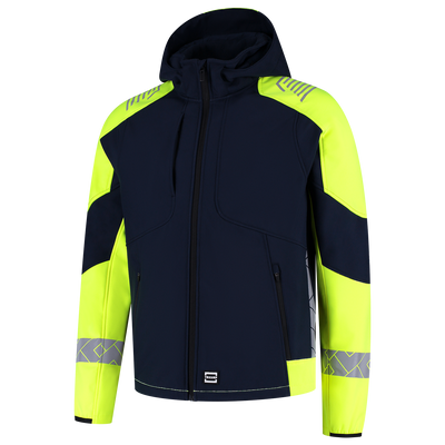 Foto van Softshell Capuchon Reflective Redefined | donkermarine/fluorgeel | 406111-01017 | TRICORP WORKWEAR