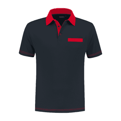 Indushirt PS 200 Polo-shirt marine-rood