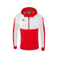 Six Wings trainingsjack met capuchon | rood/wit | 1032215