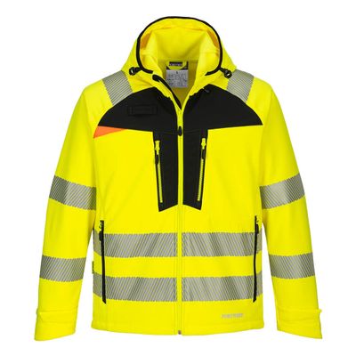 PortWest DX4 Hi-Vis Softshelljas (3Laags) Geel/Zwart| DX475