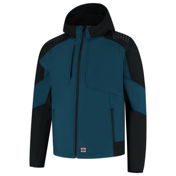 Foto van Softshell Capuchon Bicolor Redefined | petrol/zwart | 406118-9309 | TRICORP WORKWEAR
