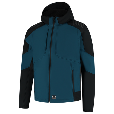 Softshell Capuchon Bicolor Redefined | petrol/zwart | 406118-9309 | TRICORP WORKWEAR
