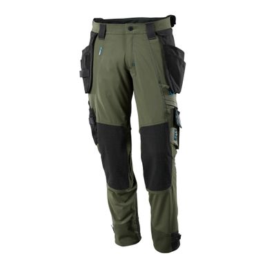 Mascot werkbroek met afneembare spijkerzakken, stretch | 17031-311 | 033-mosgroen