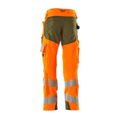 Foto van Mascot Accelerate Safe Broek met kniezakken | 19079-511 | 1433-hi-vis oranje/mosgroen