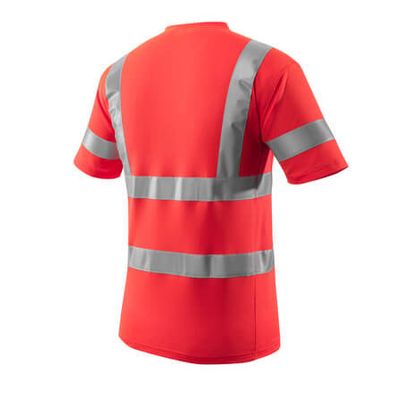 Foto van T-shirt, V-hals, klasse 2 | 18282-995 | 0222-hi-vis rood