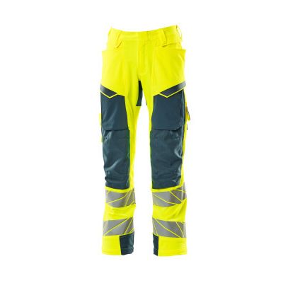 Foto van Mascot Accelerate Safe Broek met kniezakken | 19079-511 | 1744-hi-vis geel/donkerpetrol