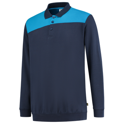 Polosweater Bicolor Naden | donkermarine/turkoois | 302004-01087 | TRICORP WORKWEAR Polosweater Bicolor Naden | donkermarine/turkoois | 302004-01087 | TRICORP WORKWEAR