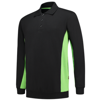 Foto van Polosweater Bicolor | zwart/limegroen | 302003-0937 | TRICORP WORKWEAR