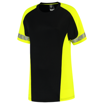Foto van T-shirt Reflective Redefined Dames | zwart/fluorgeel | 106108-0917 | TRICORP WORKWEAR