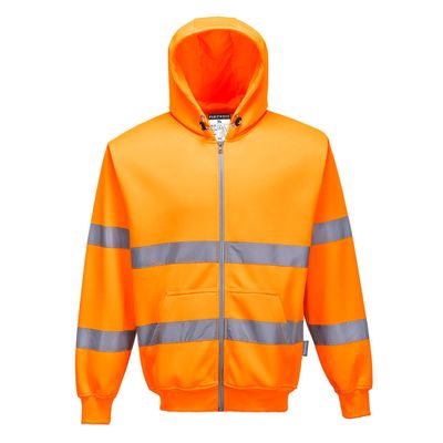 PortWest Hi-Vis Sweatshirt met rits en capuchon Oranje| B305