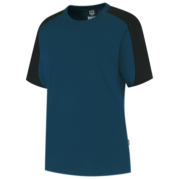 Foto van T-shirt Bicolor Redefined Dames | petrol/zwart | 106109-9309 | TRICORP WORKWEAR