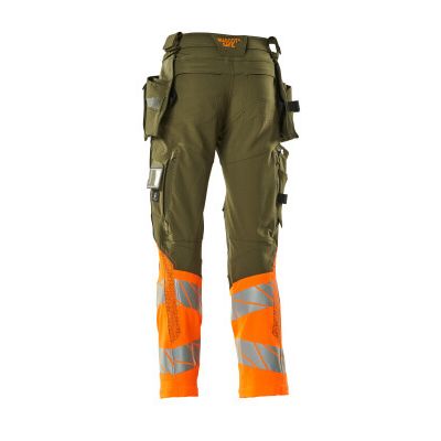 Foto van Mascot Accelerate Safe Broek met spijkerzakken | 19131-711 | 3314-mosgroen/hi-vis oranje