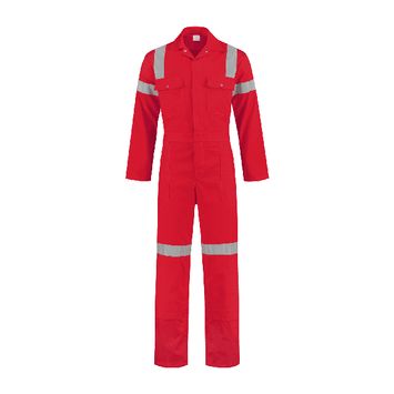 Foto van Bestex Hoge zichtbaarheidsoverall / Tropenoverall 100% katoen| HZO100 | 02-rood