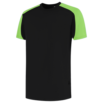 Foto van T-shirt Bicolor Redefined | zwart/limegroen | 106106-0937 | TRICORP WORKWEAR