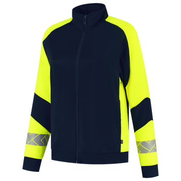Foto van Sweatvest Reflective Redefined Dames | donkermarine/fluorgeel | 306115-01017 | TRICORP WORKWEAR