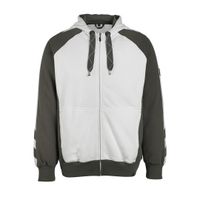 Mascot Wiesbaden capuchontrui met rits| 50566-963 | 0618-wit/donkerantraciet