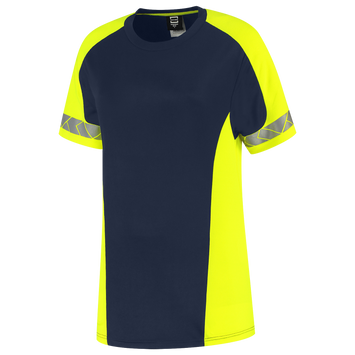 Foto van T-shirt Reflective Redefined Dames | donkermarine/fluorgeel | 106108-01017 | TRICORP WORKWEAR
