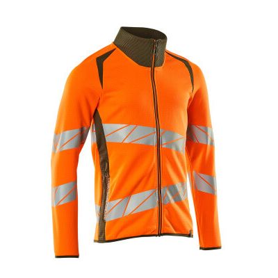 Foto van Mascot Accelerate Safe Sweatshirt met rits | 19184-781 | 1433-hi-vis oranje/mosgroen