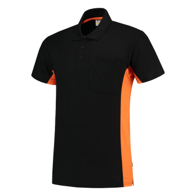 Foto van Poloshirt Bicolor Borstzak | zwart/oranje | 202002-0998 | TRICORP WORKWEAR