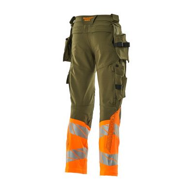 Foto van Mascot Accelerate Safe Broek met spijkerzakken | 19131-711 | 3314-mosgroen/hi-vis oranje